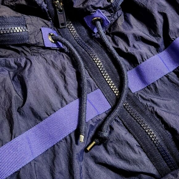 Nike Air Jordan Wings of Flight Windbreaker Navy Purple Hooded Zip Up Men's L - Picture 6 of 11